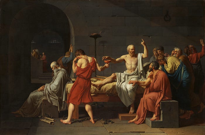 “The Death of Socrates” by Jacques-Louis David