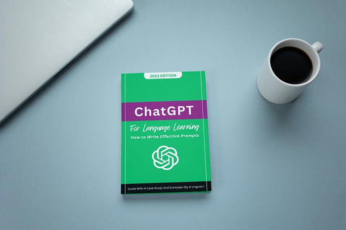 Book ChatGPT on a table with a cup of co