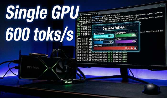 I found the best DFlash Setting on Gemma 26B — 228 to 600 tok/s on One RTX 5090
