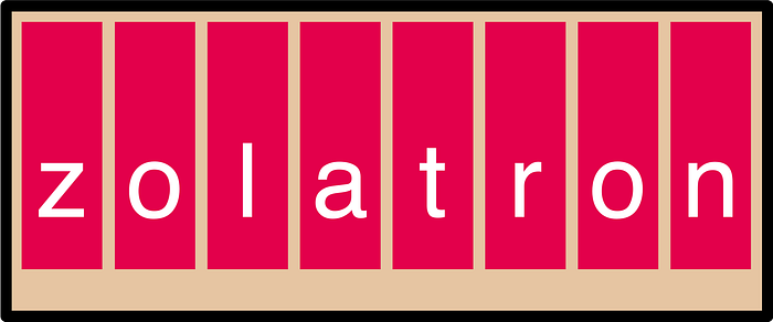Graphic logo incorporating the word ‘Zolatron’.