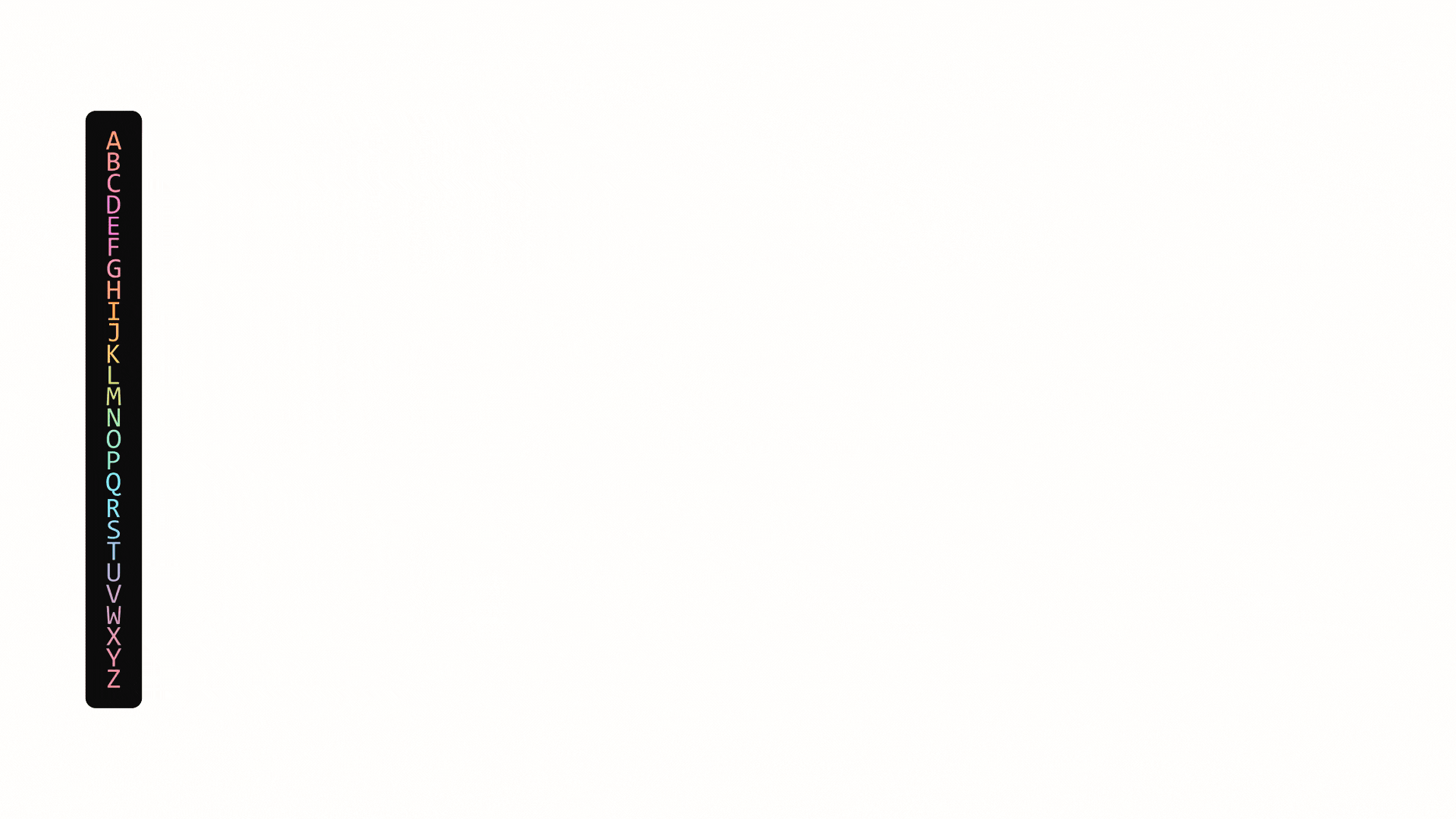 An illustration of each letter, connected with the sounds they make in the IPA (International Phonetic Alphabet)