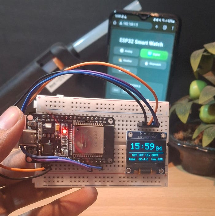 DIY Smartwatch with ESP32 & OLED Display | Clock, Weather & Timer