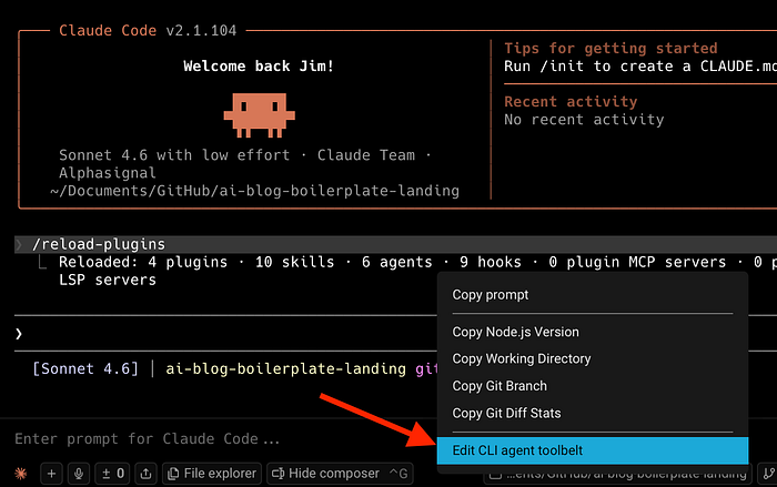 Editing the CLI agent toolbelt. Image by Jim Clyde Monge
