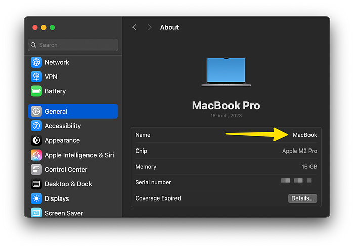 about this device, settings