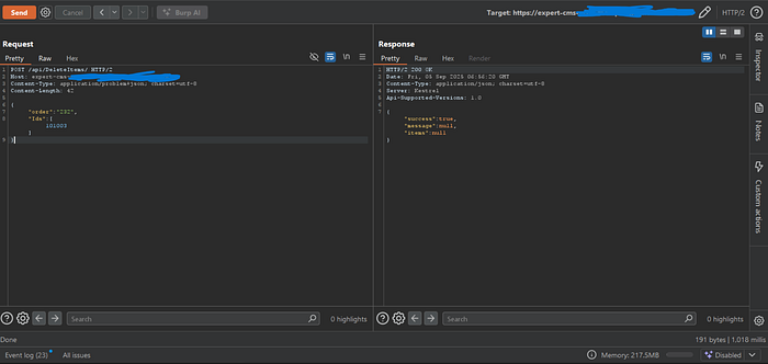 Missing authentication in API Endpoints lead to update orders and Bulk deletion in CMS web app…