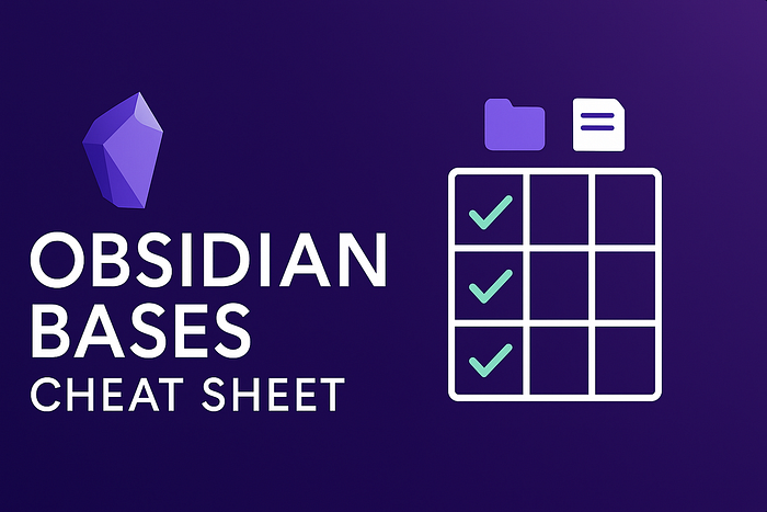 Pin this: Obsidian Bases cheat sheet to turn notes into sortable tables fast. | article review image