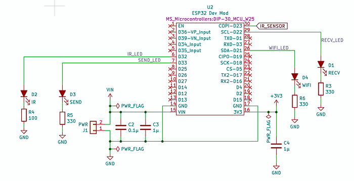 Schematic diagram for an electronics circuit.
